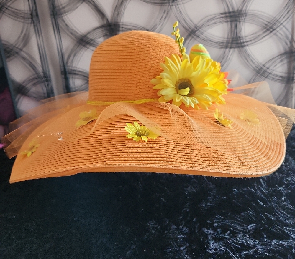Elegant Orange Floral Women's Hat